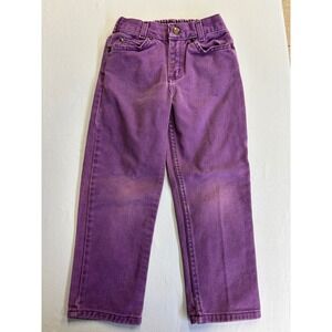 New Legends Vintage Purple Denim Jeans Kids Size 5 Elastic Waist Style 7312